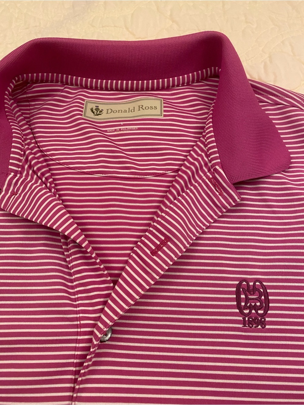 Donald Ross Men’s Pink Striped Polo Shirt